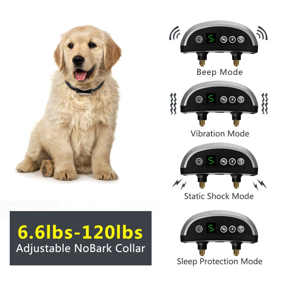 Dog No Bark Collar Rechargeable with 4 Training for All Dogs Bark Control Device