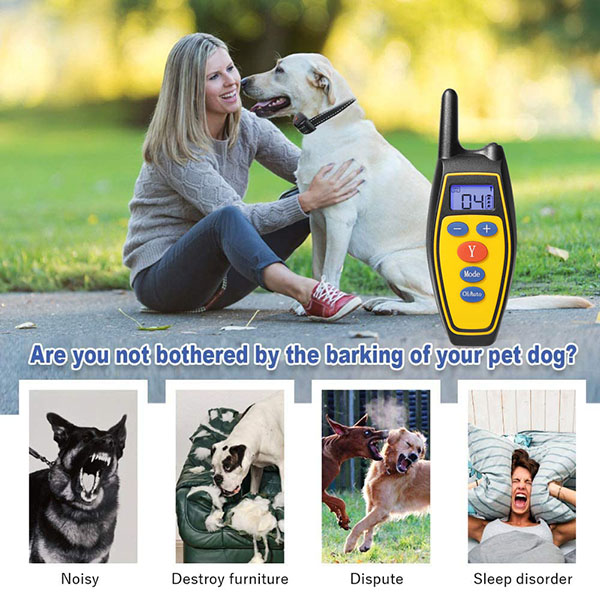 2 in 1 Dog Training Collar Automatic Anti Bark Control with Remote Rechargeable and Waterproof
