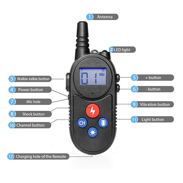dog training collars with walkie talkie Remote Control Distance Up to 3280Ft for 2 dogs
