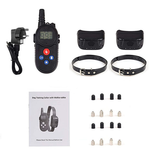 dog training collars with walkie talkie Remote Control Distance Up to 3280Ft for 2 dogs